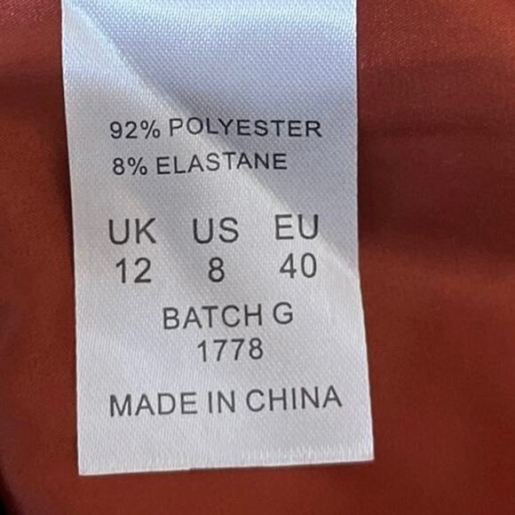 NEW Oh Polly Silk Satin Brown Strapless Cowl Cocktail Tube Mini Sheath Dress 8 - Picture 5 of 5